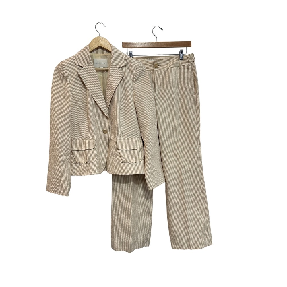 Banana Republic Beige Textured Women's Pantsuit